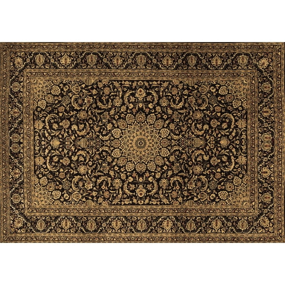 Ahgly Company Indoor Rectangle Medallion Brown Traditional Area Rugs, 5' x 7'