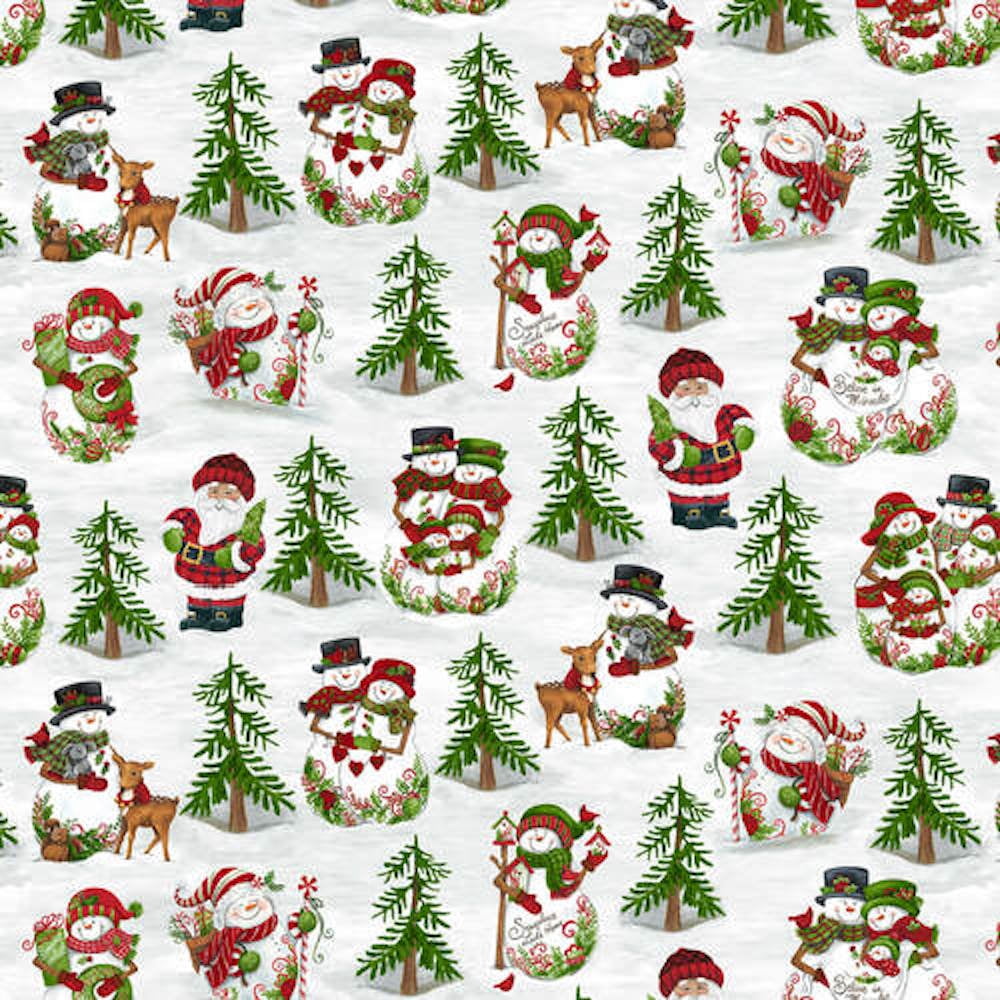 Blank Quilting All That Glitters is Snow Snowman Scenic Cotton Fabric By The Yard