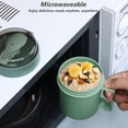 thumbnail image 3 of Dishwasher and Freezer Safe Soup Containers with Lids, Microwave Soup Mugs for Quick Heating, Reusable, Non-Slip Design, Portable Soft Rubber Strap for Easy Carry, Compact for Home, Office Use (Green), 3 of 5