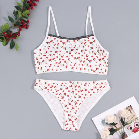 

Ykohkofe Sexy Lingerie Thong Sleepwear Underwear Print Lace Trim Lingerie Set