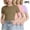 Khaki, variant on 3 Pack Girls Crewneck T-Shirts Stretch Slim Ribbed Knit Tees Summer Basic Casual Tops Green Size 7-8