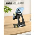 thumbnail image 5 of Dual Folding Cell Phone Stand, Fully Adjustable Foldable Desktop Phone Holder Cradle Dock Compatible with Phone 16 15 14 13 12 11 Pro Xs Xs Max Xr X 8, Nintendo Switch, All Phones, 5 of 9
