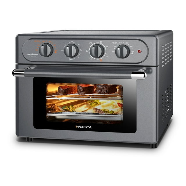 24Qt/23L Air Fryer, 7-in-1 Air Fryer Toast Oven Combo with Roast/Defrost, E-Recipes, Grey