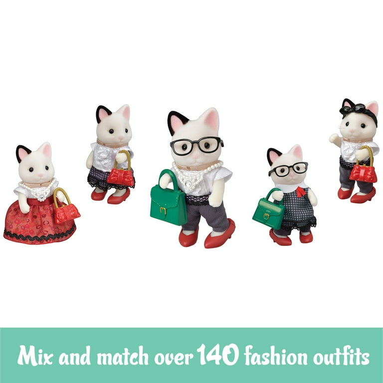 Calico Critters Fashion Playset Tuxedo Cat, Dollhouse Playset with