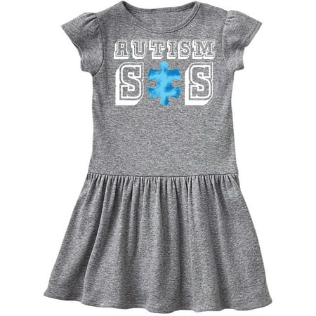 

Inktastic Autism Awareness Autism Sis with Blue Puzzle Piece Gift Toddler Girl Dress