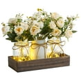 thumbnail image 1 of Centros de mesa DUOER Mason Jar con bandeja de madera y luz LED, 1 of 7