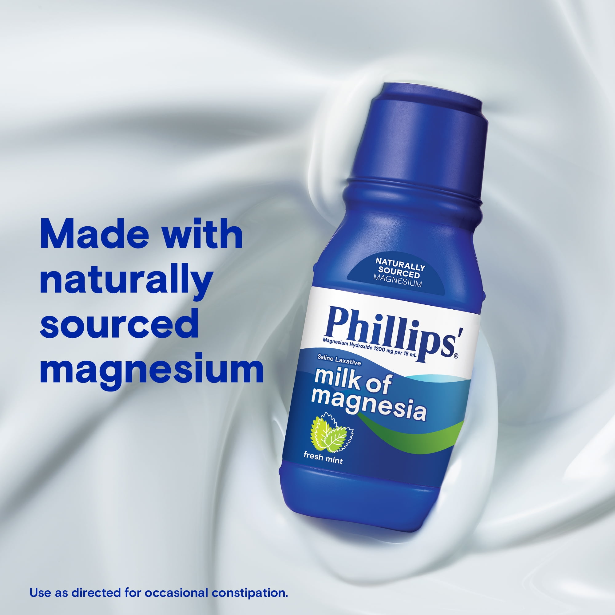 Phillips' Milk of Magnesia Liquid Magnesium Laxative, Mint, 12 oz
