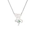 thumbnail image 2 of Delight Jewelry Silvertone Small Fairy with Lime Green Wings Silvertone Dream Big Pendant Necklace, 25", 2 of 4