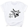 thumbnail image 1 of YourTops T-Shirt Graphique pour Femmes « Herd That Cow » pour Femmes (US M, 3-White), 1 of 2