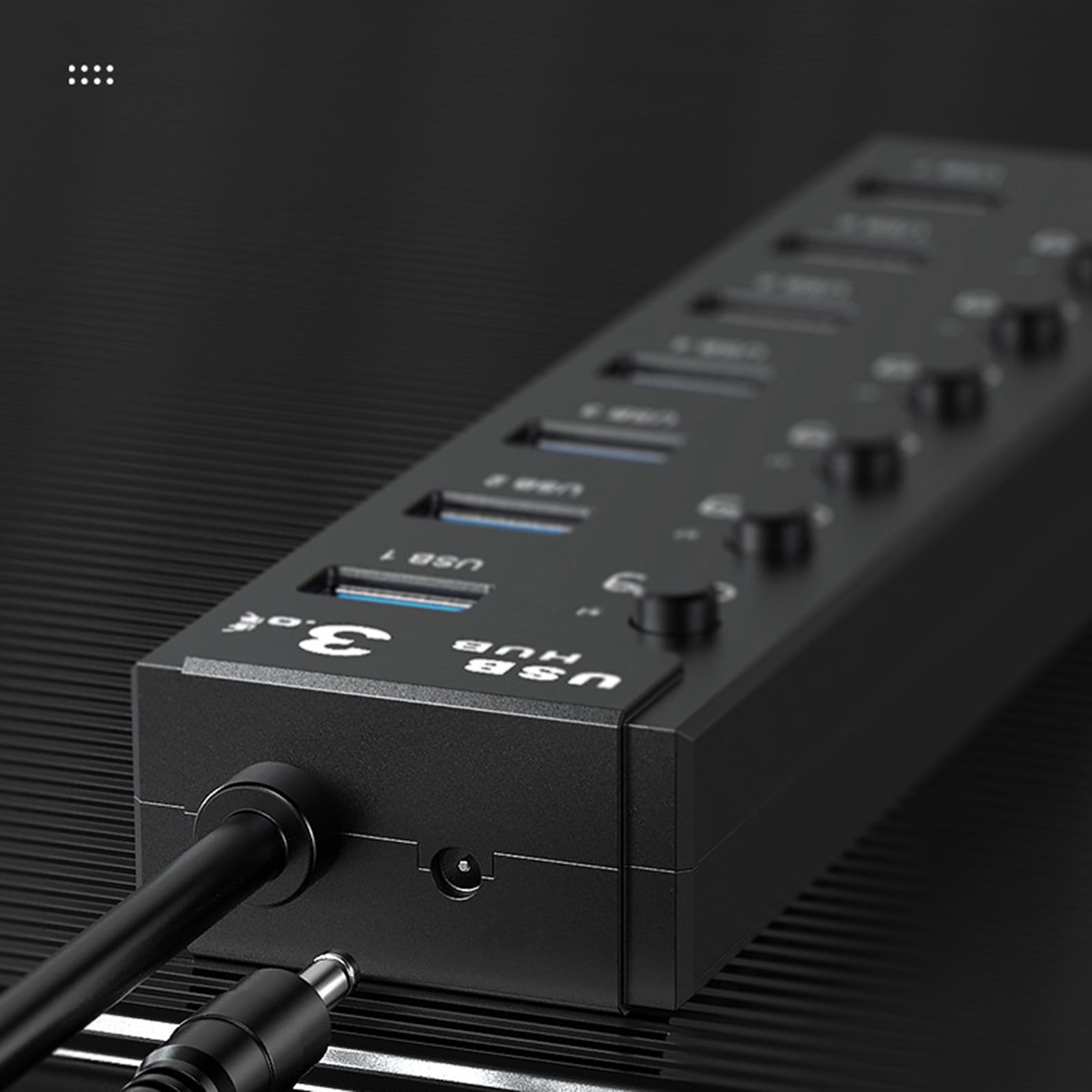 Yuehuam 7-Port Powered USB Hub, Multi Port USB 3.0 Splitter with Individual ON/OFF Switches, 5V/2A Power Adapter Charging USB Extension Multiple for PC, Laptop