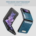 thumbnail image 2 of Galaxy Z Flip 3 Case, PU Leather Samsung Z Flip 3 5G Case, Durable Slim Cover Protective Phone Case for Samsung Galaxy Z Flip 3 2021, Blue, 2 of 10