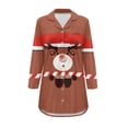 thumbnail image 3 of Yuyamidu Christmas Nightgowns for Adult Women Cute Reindeer Button Pajama Dress Size L Brown Nightgown Breastfeeding Shirt Long Sleeve Sleepwear with Pocket, 3 of 7