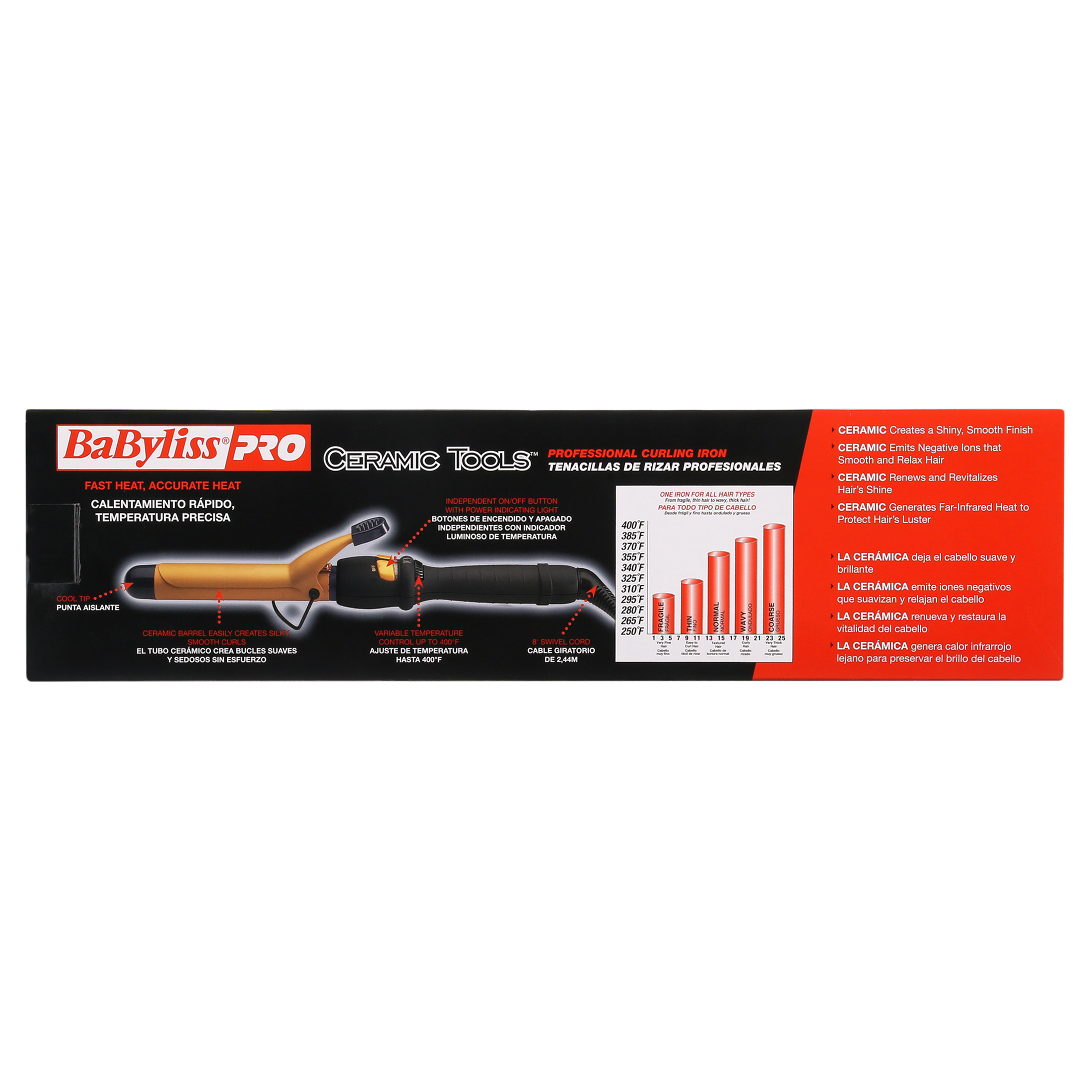 BaBylissPRO Ceramic Tools 1" Spring Curling Iron
