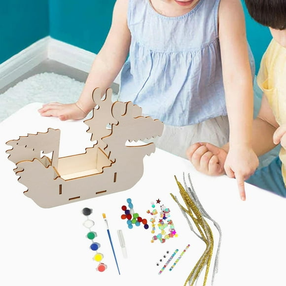 Wooden Dragon Boat Craft Kit 3D Puzzle for Home Wedding Dragon Boat Festival