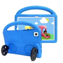 SaniMore Case for Samsung Galaxy Tab A8 10.5" 2022 SM-X200/X205, Galaxy Tab A8 10.5" Case for Boys Girls Car Wheel Design, Shockproof Light Weight Handle Stand Protective Cover Child, Blue