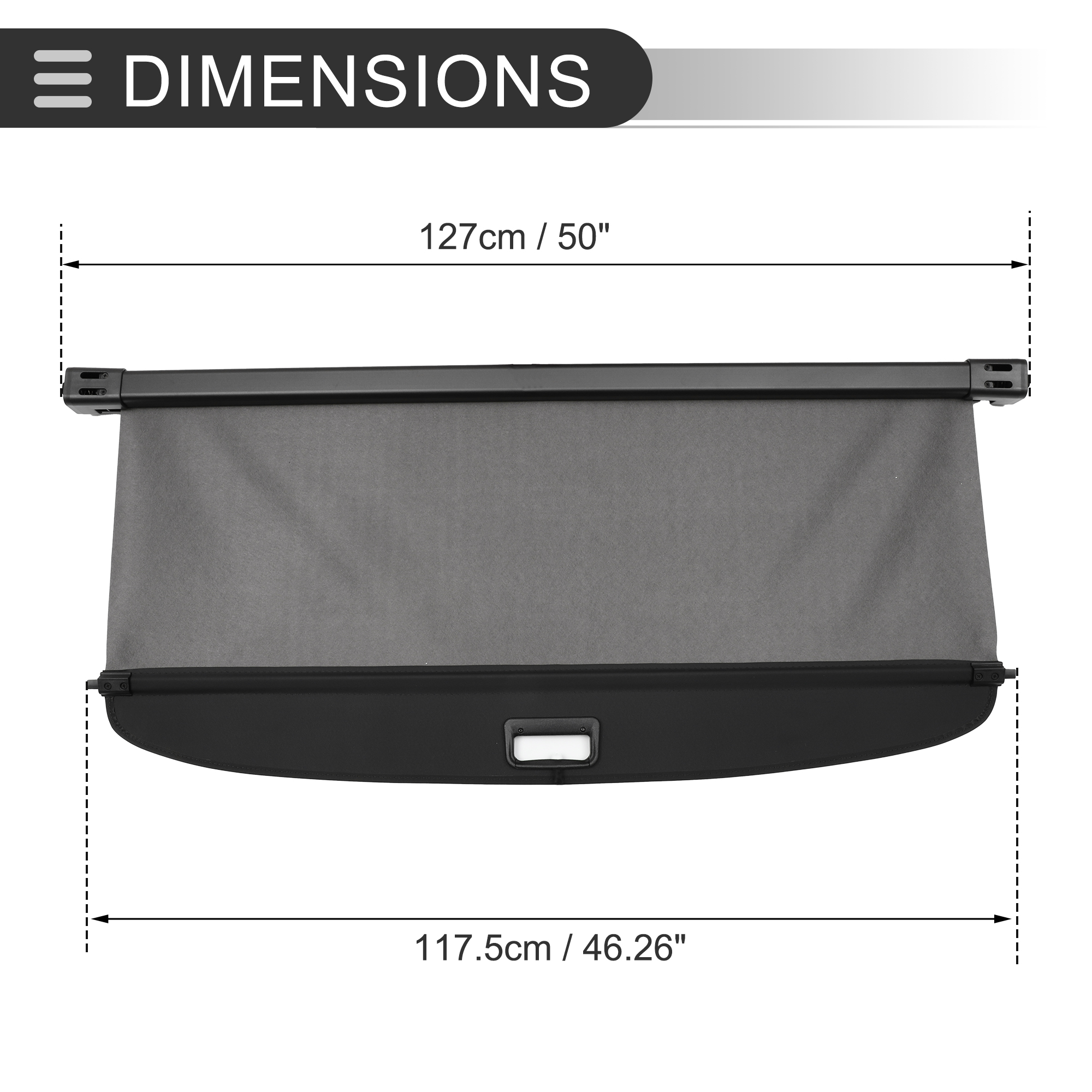 Unique Bargains Retractable Cargo Cover for Dodge Trunk Parcel Shelf Shield Shade Black