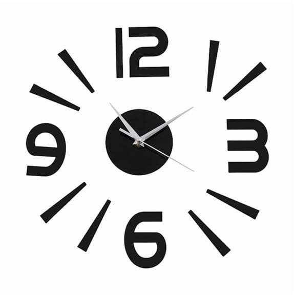 Decor Quartz Diy Wall Clock Clocks Horloge Watch Living Room Fashion Acrylic Mirror Stickers Black