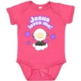 thumbnail image 3 of Inktastic Jesus Loves Me Cute Lamb and Flowers Boys or Girls Baby Bodysuit, 3 of 5