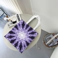 thumbnail image 7 of DouZhe Reusable Grocery Bags, Fractal Purple Mandala Lightweight Polyester Canvas Cloth Tote Bag for Travle Gym Shopping School, 15" x 16", 7 of 7