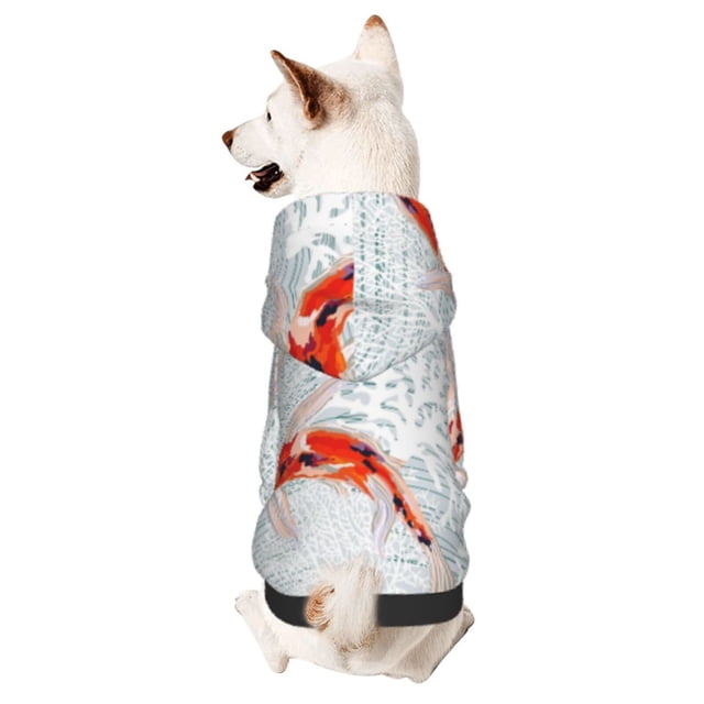 Balery Koi Fish Corals,Spring Summer Sudadera con Capucha para Perros Pequeños – Ropa para Mascotas, Disfraz para Perros y Gatos, Ideal para Fiestas y Cosplay-X-Large