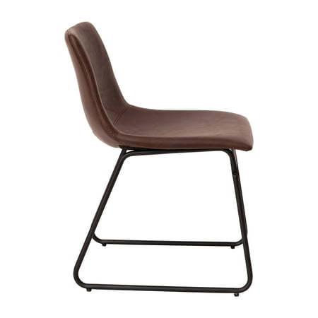 Flash Furniture - Butler 18" High Dining Chair - Dark Brown LeatherSoft/Black Frame