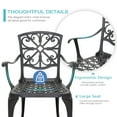 thumbnail image 3 of Nuu Garden 3 Piece Cast Aluminum Outdoor Metal Bistro Set, Outdoor Patio Table Sets with Umbrella Hole for Yard, Balcony-Antique Bronze, 3 of 10