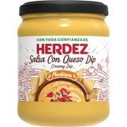 HERDEZ Queso Con Salsa Creamy Dip Shelf-Stable, Medium, 15 oz Glass Jar