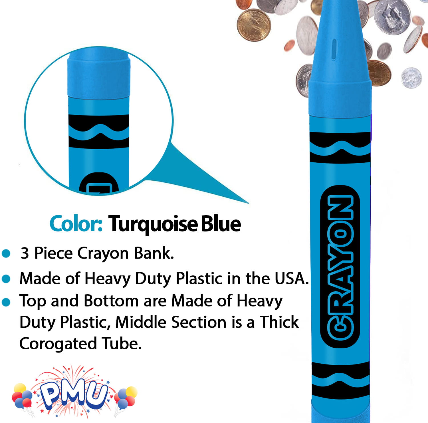 XMMSWDLA Crayons For Kids Ages 4-8 Blue Pen8-In-1 Rotating Multi
