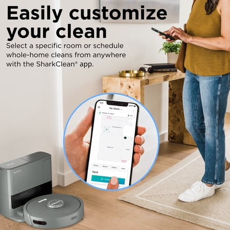 SHARK RV2300S, ROBOTIC FLOOR CLEANERS, MATRIX SELF-EMPTY ROBOT VACUUM, 110 MINUTE BATTERY LIFE, 1 EACH, WI-FI COMPATIBLE, GRAY, 1, 1, 1
