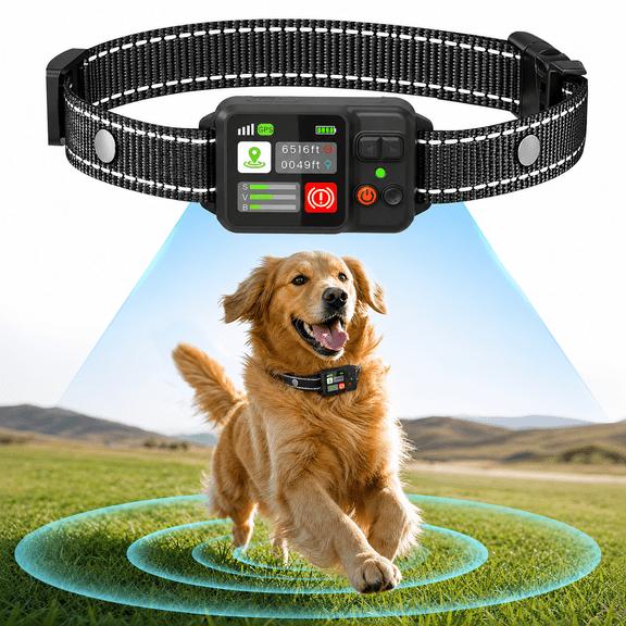 BULIFE GPS Wireless Dog Collar Fence System, Electric Fence for Dogs Adjustable Range 49-6561ft,3 Training Mode,Rechargeable,Waterproof,Pet Containment System