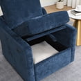 thumbnail image 4 of 360° Swivel Accent Chair with Charging Station, Modern Upholstered Armchair with Hidden Storage Seat and Side Pocket for Bedroom, Reading Room, Navy Blue, 4 of 8