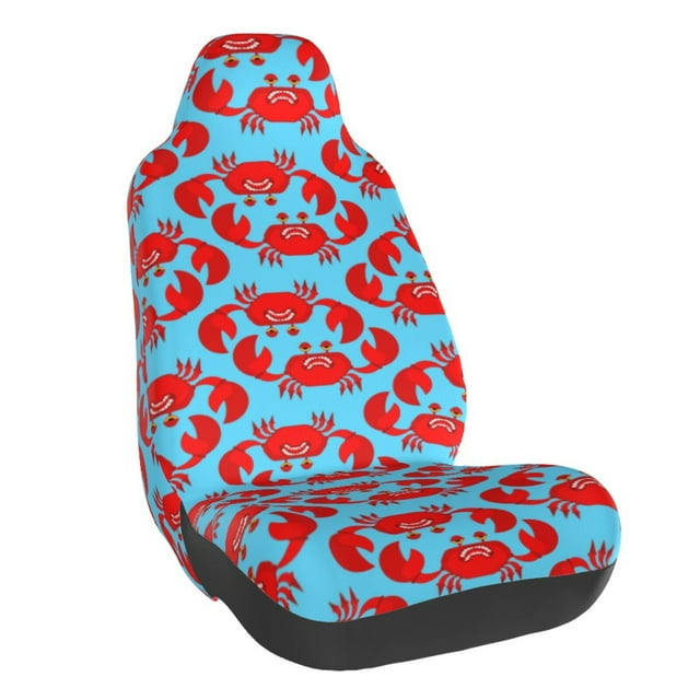 Fotbe Cartoon Crabs Funda para Asiento de Auto con Estampado – Impermeable y Antisudor – Ajuste Universal, Lavable a Máquina, Antideslizante (1 Pieza)