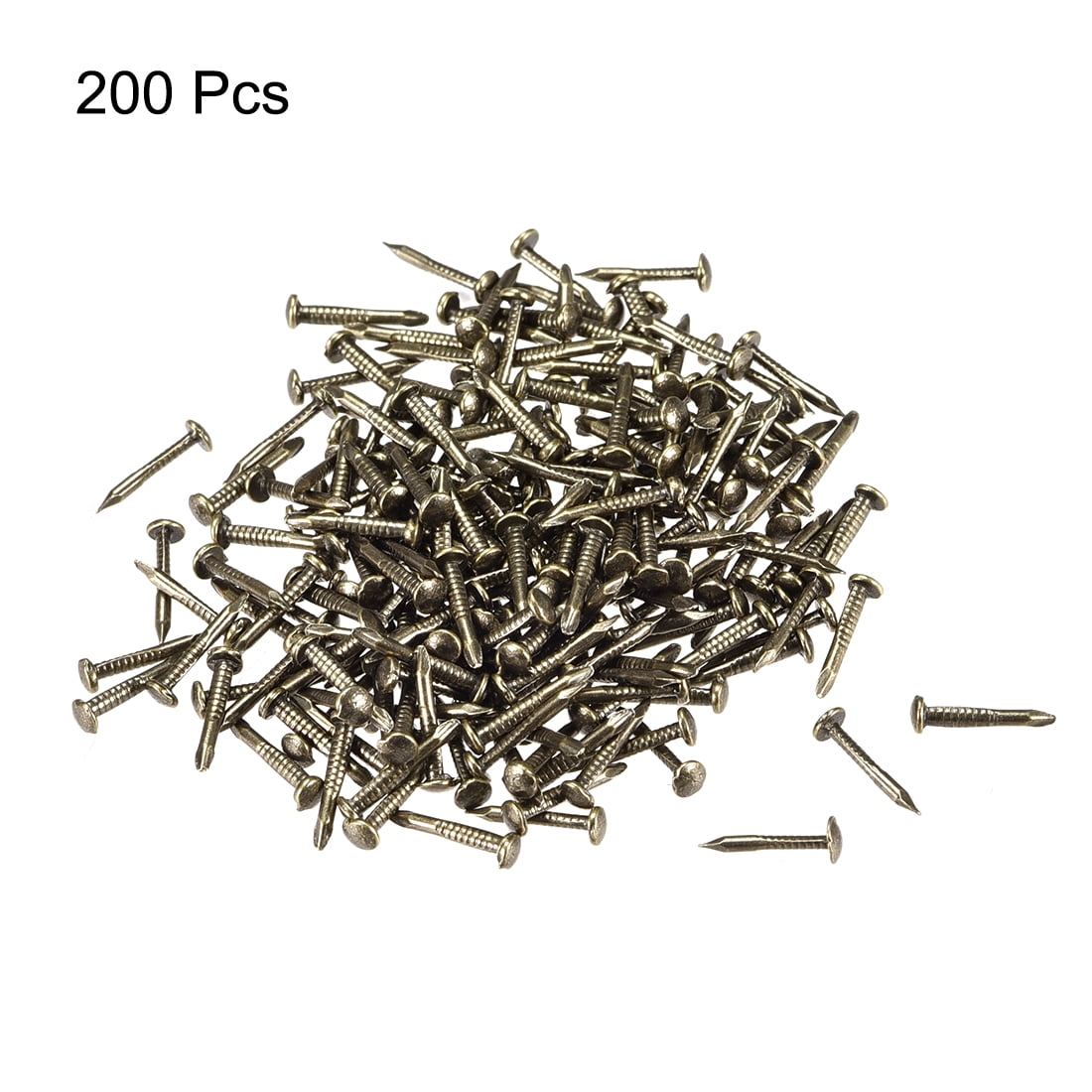 Unique Bargains 1x10mm Tiny Nails Carbon Steel Copper Plating Bronze 200 Pack