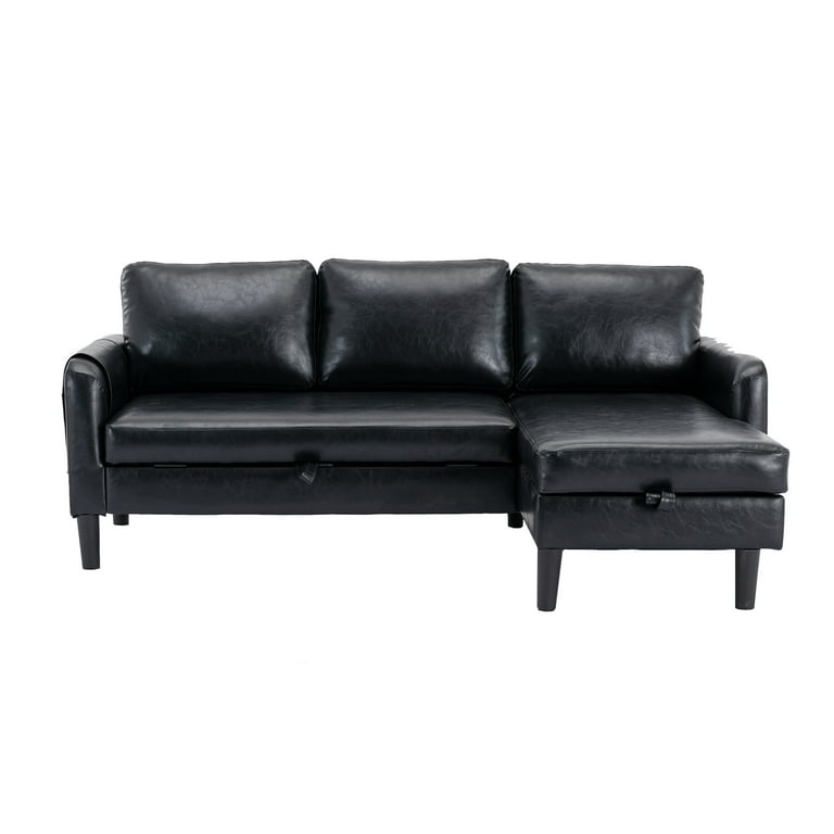 Black leather corner lounge sales