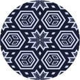 thumbnail image 1 of Ahgly Company Machine Washable Indoor Square Transitional Night Blue Area Rugs, 3' Square, 1 of 7