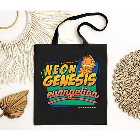 vintage Neon Genesis Evangelion Garfield Funny Tote Bag-TH22169