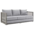thumbnail image 1 of Modway Aura Modern Rattan & Fabric Outdoor Patio Sofa in Gray, 1 of 10
