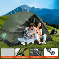 thumbnail image 5 of Forest Green 2-Person Waterproof Camping Tent with Rainfly – Dome Style, Easy-Setup, Portable 3-Season Outdoor Tent for Backpacking and Hiking, 5 of 7