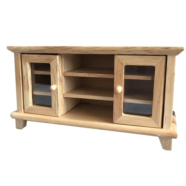 Armoire de Maison de Poupée 1: Échelle 12 Armoire Rétro Mini en Bois Mobilier Miniature