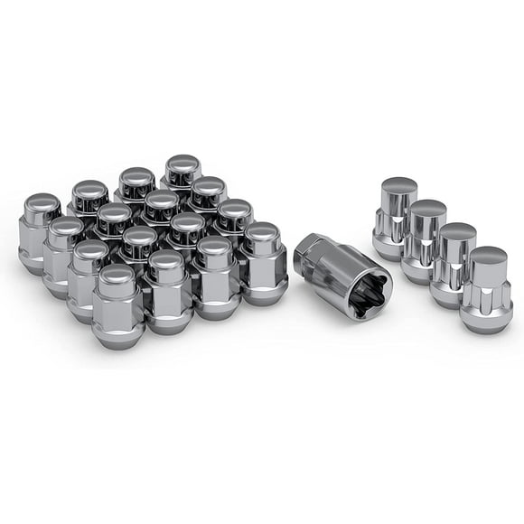 White Knight 791709SAM 14mm x 1.50 Thread Size Bulge Acorn Lug Nut Wheel Installation Kit with Wheel Lock, Chrome,