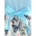 thumbnail image 5 of WIBACKER Toddler and Little Girls Ruffle Short Sleeve Dress Butterfly Kids Summer Sundress with Belt, 5 of 8