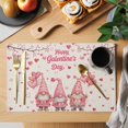 thumbnail image 2 of Galentine's Day Placemats Set of 4 Farmhouse Gnomes Love Balloon Tree Place Mats Indoor Wipeable Table Mats Washable Cloth Dining Table Placemats for Kitchen Holiday Party Home Decor 13x19 Inch, 2 of 9