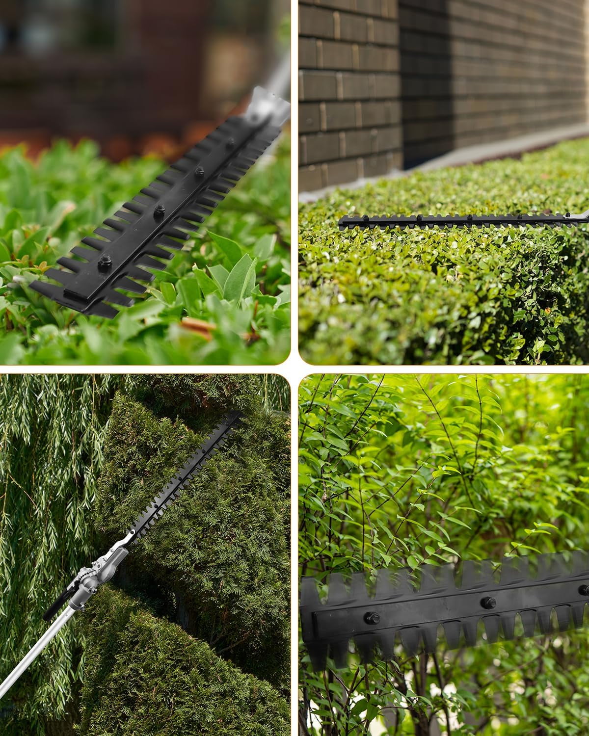NEO-TEC 16" Hedge Trimmer Attachment Universal Dual Action Articulating,Heavy Duty Steel Material Angle 170° Adjustable for Garden Yard Hedge Shrub Trimming