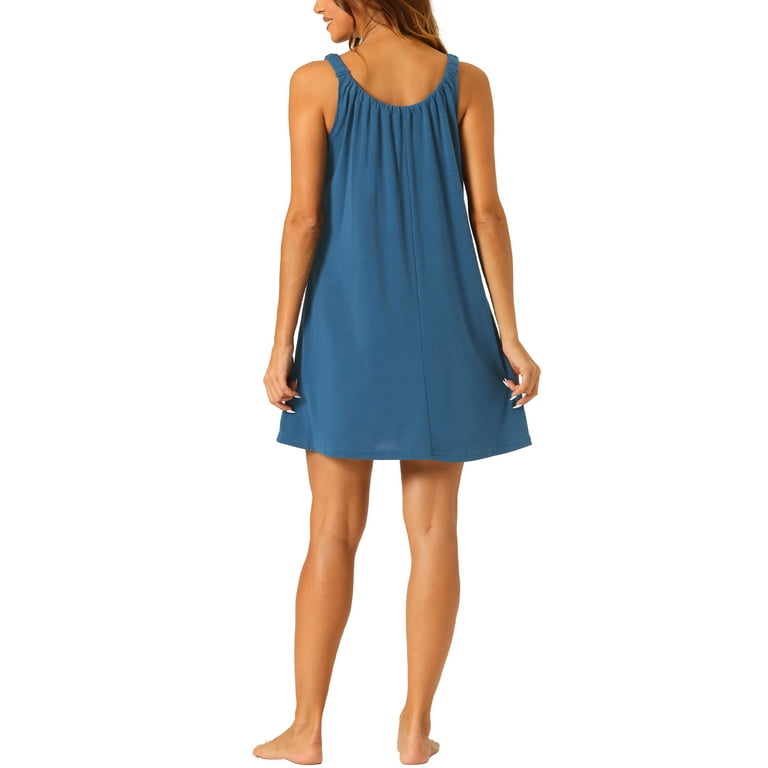 cheibear Womens Nightgown Sleeveless Sleepwear Elastic Wide Strap 