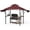 Claret, variant on 8x5 ft Grill Gazebo with Adjustable Dual Side Awnings, 2-Tier BBQ Shelter with 2 Shelves, Hooks, 4 LED Lights & Ceiling Hook, Steel Frame Canopy for Backyard Garden, Khaki