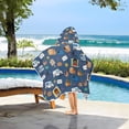 thumbnail image 3 of Yayeee Kids Hooded Towel with Hand Pockets Beach Soft Absorbent Bath Wrap 50 x 23.5 inch, Cartoon Mail Truck Pattern, 3 of 5