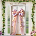 thumbnail image 2 of Easter Decorations Bunny Basket Door Banner Front Door Wreath with Faux Eggs Floral Accents and Decorative Bow for Spring Home Decor 02-white, 2 of 4