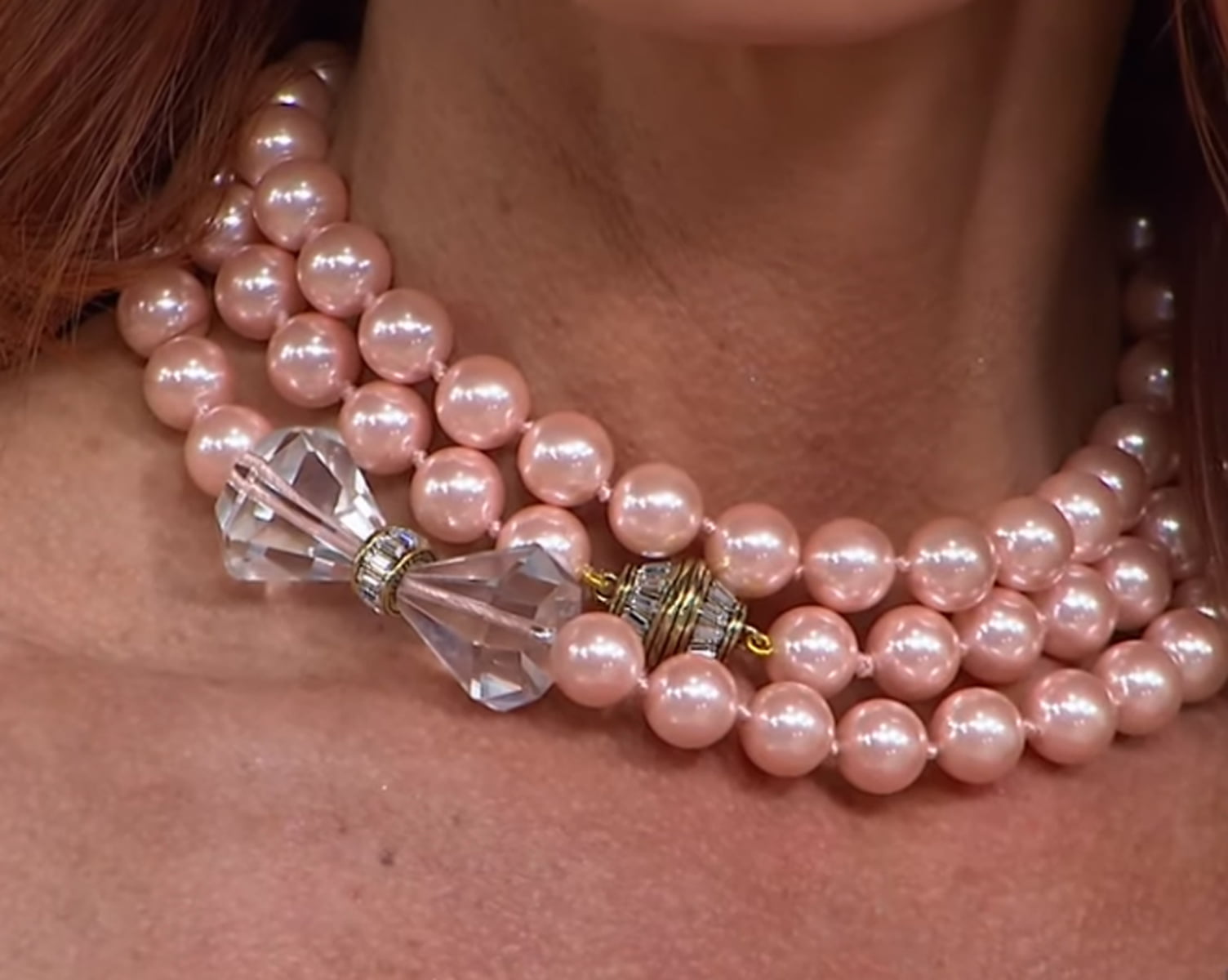 Heidi Daus Swarovski Heirloom Quality Necklace & Bracelet Set~Full of Possibilities (Pink Pearl), Women's, Size: 4, Grey Type