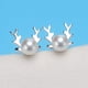 thumbnail image 3 of Pendientes de ciervo con perlas de agua dulce para mujer, de plata S925, regalo sencillo para vacaciones de Navidad Rojo Verde, 3 of 5