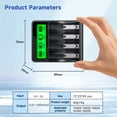 thumbnail image 7 of 4 Slots CR123A Battery Charger, LCD Eye Protection Screen 3.7V Rechargeable Battery Charger with USB-C Double Input, for 3.7V Li-ion 16350 14500 16340 10440 14430 16500 Rechargeable Batteries, 7 of 7